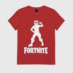 Футболка хлопковая женская FORTNITE x MARSHMELLO, цвет: красный