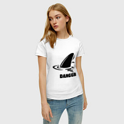 Футболка хлопковая женская Danger Shark, цвет: белый — фото 2