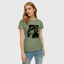 Футболка хлопковая женская JoJo, цвет: авокадо — фото 2