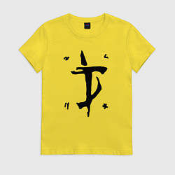 Футболка хлопковая женская DOOM Slayer, цвет: желтый