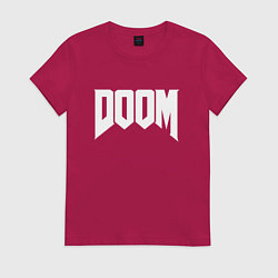 Футболка хлопковая женская DOOM, цвет: маджента