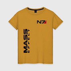 Футболка хлопковая женская MASS EFFECT N7, цвет: горчичный