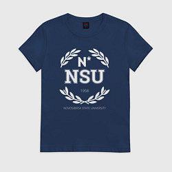 Футболка хлопковая женская NSU, цвет: тёмно-синий