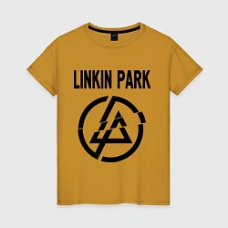 Футболка хлопковая женская Linkin Park, цвет: горчичный