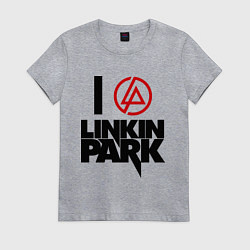 Футболка хлопковая женская I love Linkin Park, цвет: меланж