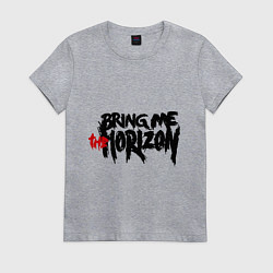 Футболка хлопковая женская Bring me the horizon, цвет: меланж