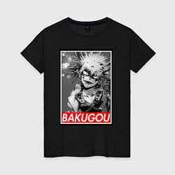 Футболка хлопковая женская BAKUGOU monochrome, цвет: черный