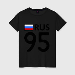 Футболка хлопковая женская RUS 95, цвет: черный