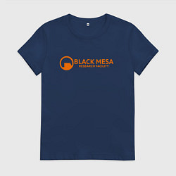 Футболка хлопковая женская Black Mesa: Research Facility, цвет: тёмно-синий