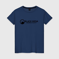 Футболка хлопковая женская Black Mesa: Research Facility, цвет: тёмно-синий