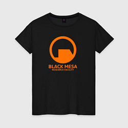 Футболка хлопковая женская Black Mesa: Research Facility, цвет: черный