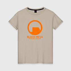 Футболка хлопковая женская Black Mesa: Research Facility, цвет: миндальный