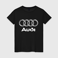 Футболка хлопковая женская AUDI, цвет: черный