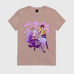Футболка хлопковая женская No Game No Life, цвет: пыльно-розовый