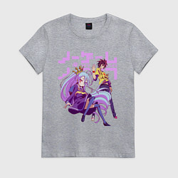 Футболка хлопковая женская No Game No Life, цвет: меланж