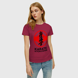 Футболка хлопковая женская Karate Kyokushin, цвет: маджента — фото 2
