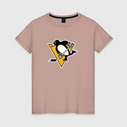 Футболка хлопковая женская Pittsburgh Penguins: Evgeni Malkin, цвет: пыльно-розовый