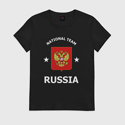 Футболка хлопковая женская NATIONAL TEAM RUSSIA, цвет: черный