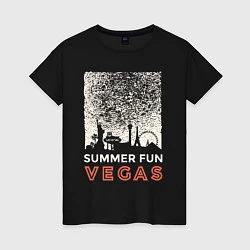 Футболка хлопковая женская Summer Fun Vegas, цвет: черный