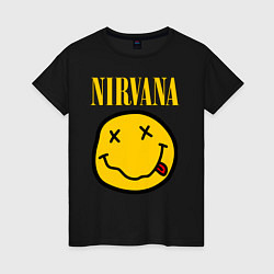 Футболка хлопковая женская NIRVANA, цвет: черный