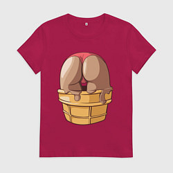 Футболка хлопковая женская Eat me, цвет: маджента