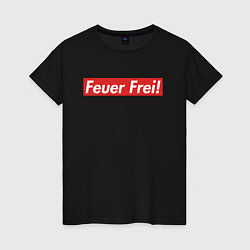 Футболка хлопковая женская Feuer Frei!, цвет: черный