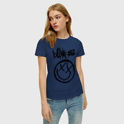 Футболка хлопковая женская BLINK-182, цвет: тёмно-синий — фото 2