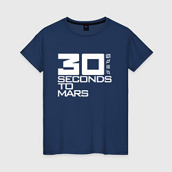 Футболка хлопковая женская 30 SECONDS TO MARS, цвет: тёмно-синий