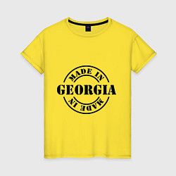 Футболка хлопковая женская Made in Georgia (сделано в Грузии), цвет: желтый
