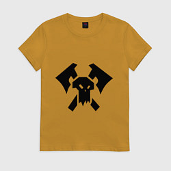 Футболка хлопковая женская Орки (Orks), цвет: горчичный