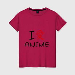 Женская футболка I love anime