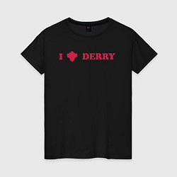 Футболка хлопковая женская I love Derry, цвет: черный