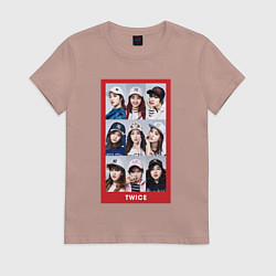 Футболка хлопковая женская TWICE, цвет: пыльно-розовый