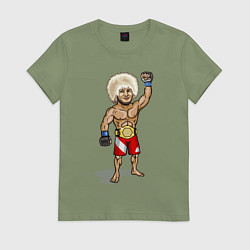 Футболка хлопковая женская Хабиб Нурмагомедов, цвет: авокадо