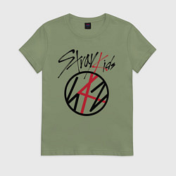 Футболка хлопковая женская Stray Kids, цвет: авокадо