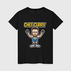 Футболка хлопковая женская Chef Curry, цвет: черный