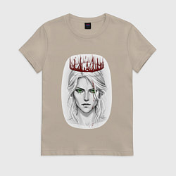 Футболка хлопковая женская Цирилла, цвет: миндальный