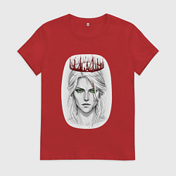 Футболка хлопковая женская Цирилла, цвет: красный