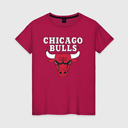 Футболка хлопковая женская CHICAGO BULLS, цвет: маджента