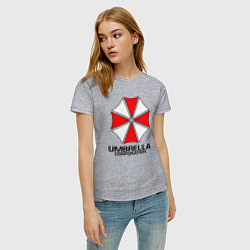 Футболка хлопковая женская UMBRELLA CORP, цвет: меланж — фото 2