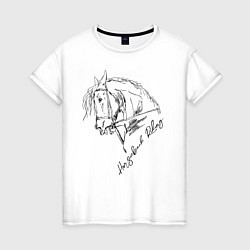 Футболка хлопковая женская Horse, цвет: белый