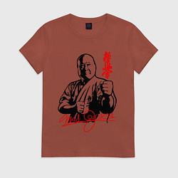Футболка хлопковая женская Масутацу Ояма, цвет: кирпичный