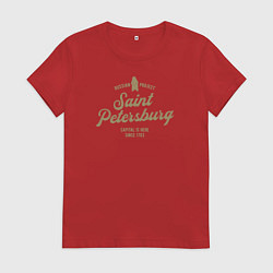 Футболка хлопковая женская Санкт-Петербург Gold Classic, цвет: красный