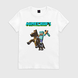 Футболка хлопковая женская Minecraft, цвет: белый