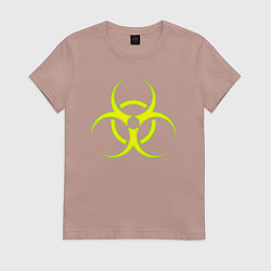 Футболка хлопковая женская BIOHAZARD, цвет: пыльно-розовый
