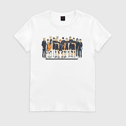 Футболка хлопковая женская Karasuno HIGH, цвет: белый