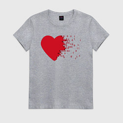 Футболка хлопковая женская Сердце, цвет: меланж