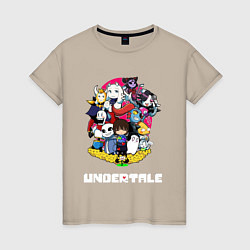 Футболка хлопковая женская UNDERTALE, цвет: миндальный