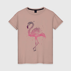 Футболка хлопковая женская Flamingo, цвет: пыльно-розовый