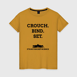 Футболка хлопковая женская Crouch Bind Set, цвет: горчичный
